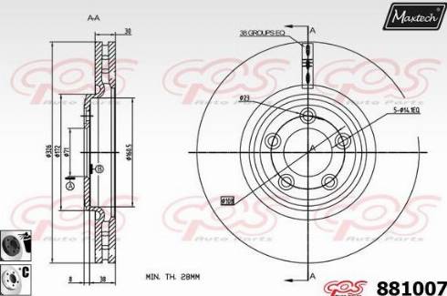 Maxtech 881007.6060 - Bremžu diski autodraugiem.lv