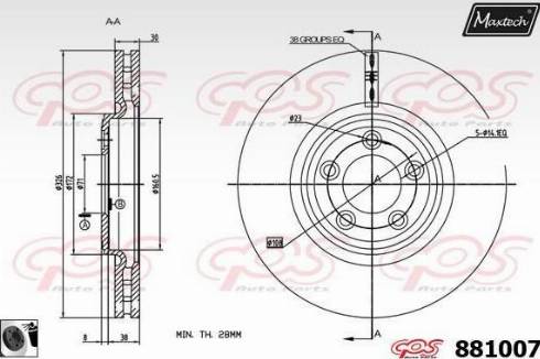 Maxtech 881007.0060 - Bremžu diski autodraugiem.lv