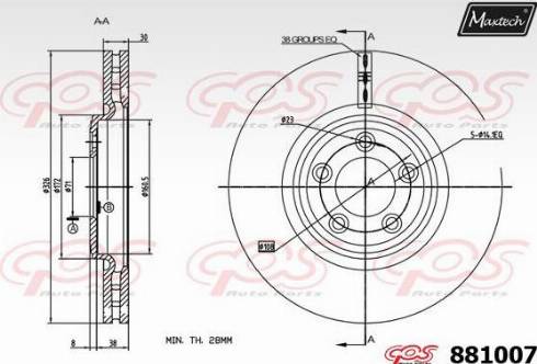 Maxtech 881007.0000 - Bremžu diski autodraugiem.lv