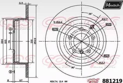 Maxtech 881219.6060 - Bremžu diski autodraugiem.lv