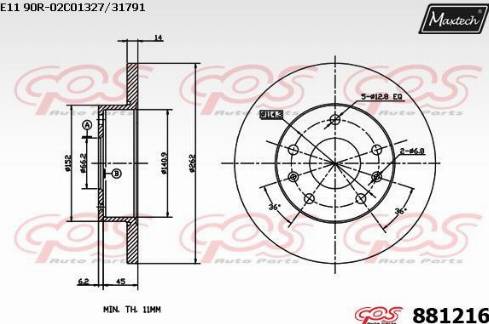 Maxtech 881216.0000 - Bremžu diski autodraugiem.lv