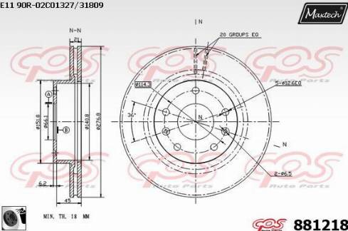 Maxtech 881218.0060 - Bremžu diski autodraugiem.lv