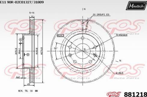 Maxtech 881218.0000 - Bremžu diski autodraugiem.lv