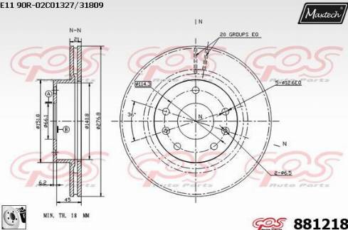 Maxtech 881218.0080 - Bremžu diski autodraugiem.lv