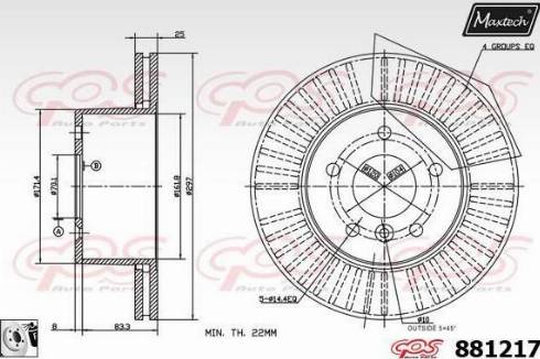 Maxtech 881217.0080 - Bremžu diski autodraugiem.lv