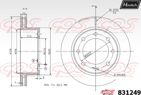 Maxtech 881217 - Bremžu diski autodraugiem.lv