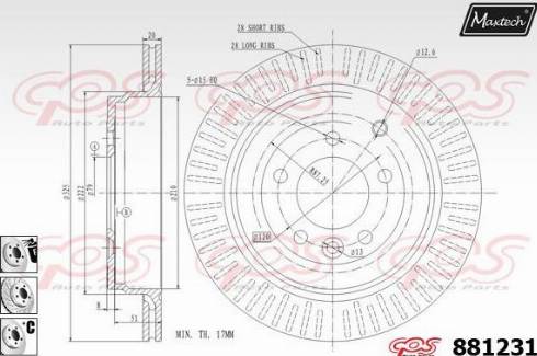 Maxtech 881231.6880 - Bremžu diski autodraugiem.lv