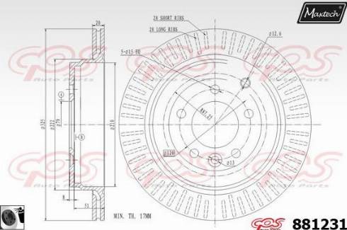 Maxtech 881231.0060 - Bremžu diski autodraugiem.lv