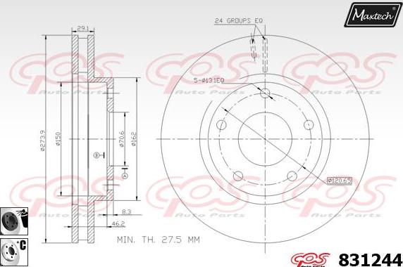 Maxtech 881226 - Bremžu diski autodraugiem.lv