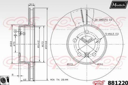 Maxtech 881220.0060 - Bremžu diski autodraugiem.lv