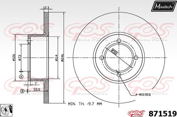 Maxtech 881220 - Bremžu diski autodraugiem.lv