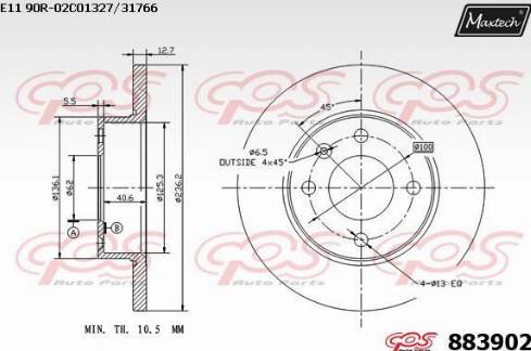 Maxtech 883902.0000 - Bremžu diski autodraugiem.lv