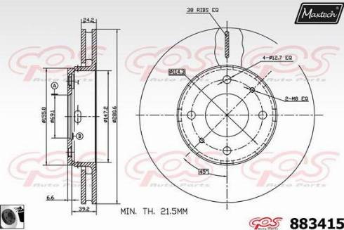 Maxtech 883415.0060 - Bremžu diski autodraugiem.lv