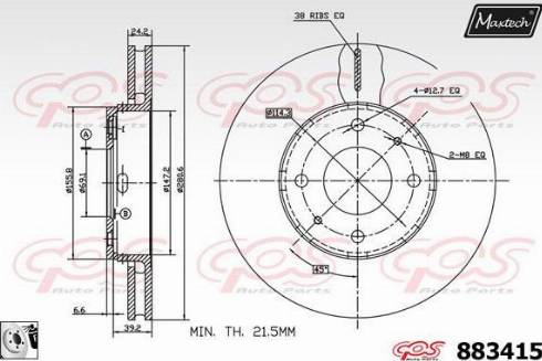 Maxtech 883415.0080 - Bremžu diski autodraugiem.lv