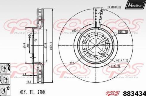 Maxtech 883434.6980 - Bremžu diski autodraugiem.lv