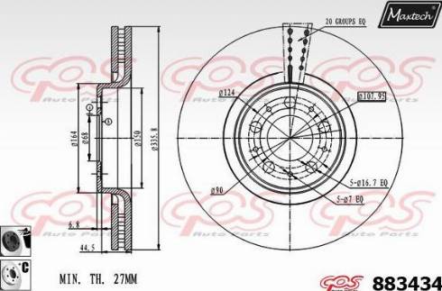 Maxtech 883434.6060 - Bremžu diski autodraugiem.lv