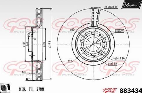 Maxtech 883434.0060 - Bremžu diski autodraugiem.lv