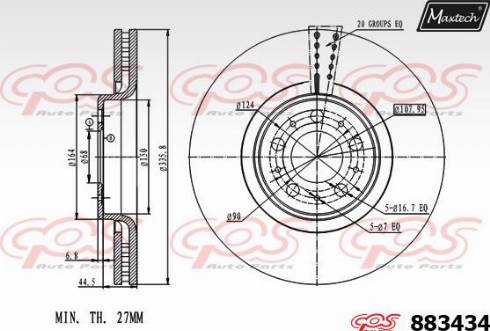 Maxtech 883434.0000 - Bremžu diski autodraugiem.lv