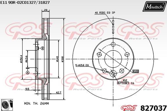 Maxtech 883434 - Bremžu diski autodraugiem.lv