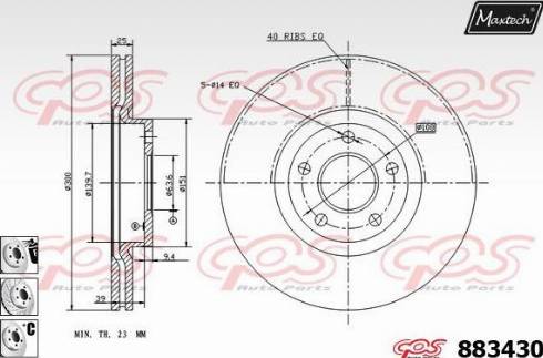 Maxtech 883430.6880 - Bremžu diski autodraugiem.lv