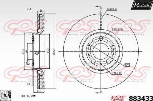 Maxtech 883433.0080 - Bremžu diski autodraugiem.lv