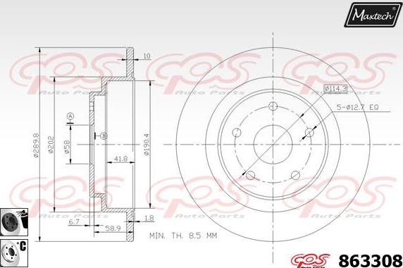 Maxtech 883437 - Bremžu diski autodraugiem.lv