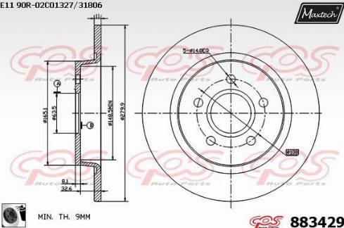 Maxtech 883429.0060 - Bremžu diski autodraugiem.lv