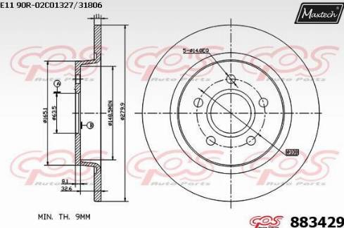 Maxtech 883429.0000 - Bremžu diski autodraugiem.lv