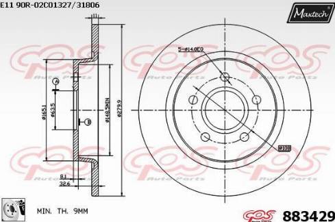 Maxtech 883429.0080 - Bremžu diski autodraugiem.lv