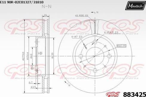 Maxtech 883425.0000 - Bremžu diski autodraugiem.lv