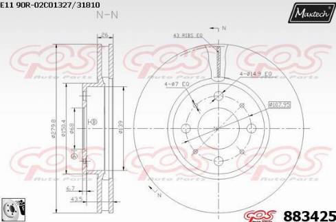 Maxtech 883425.0080 - Bremžu diski autodraugiem.lv