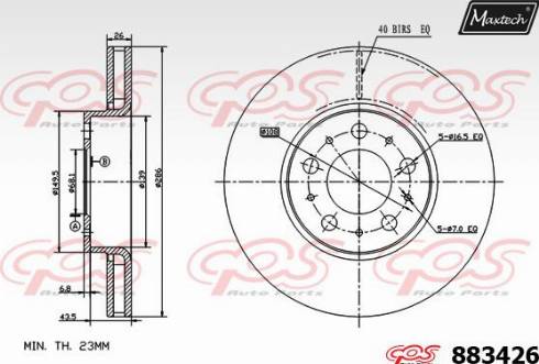 Maxtech 883426.0000 - Bremžu diski autodraugiem.lv