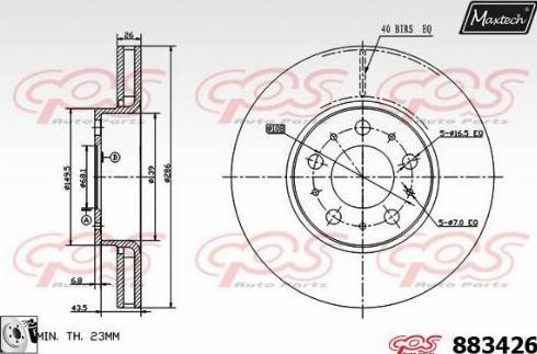 Maxtech 883426.0080 - Bremžu diski autodraugiem.lv