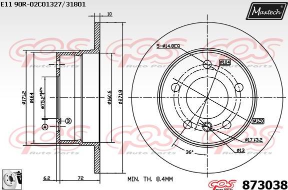 Maxtech 883426 - Bremžu diski autodraugiem.lv