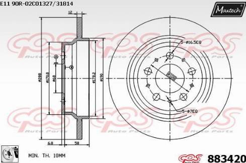 Maxtech 883420.0080 - Bremžu diski autodraugiem.lv