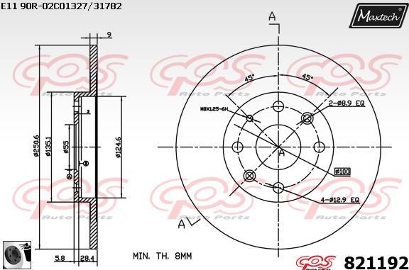 Maxtech 883420 - Bremžu diski autodraugiem.lv