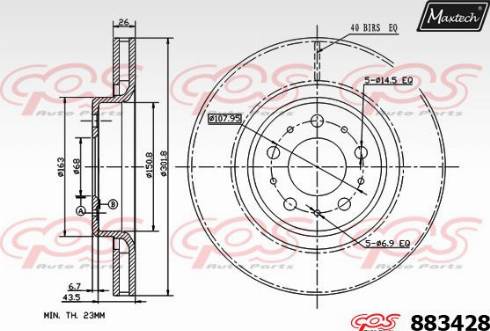 Maxtech 883428.0000 - Bremžu diski autodraugiem.lv