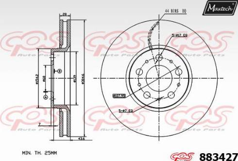 Maxtech 883427.0000 - Bremžu diski autodraugiem.lv