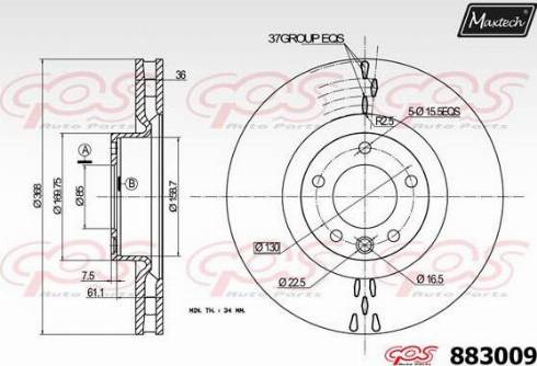 Maxtech 883009.0000 - Bremžu diski autodraugiem.lv