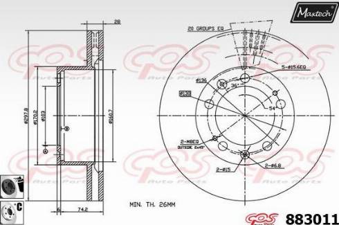 Maxtech 883011.6060 - Bremžu diski autodraugiem.lv