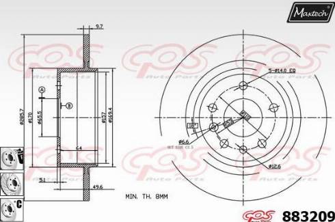 Maxtech 883209.6880 - Bremžu diski autodraugiem.lv