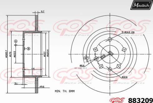 Maxtech 883209.0000 - Bremžu diski autodraugiem.lv