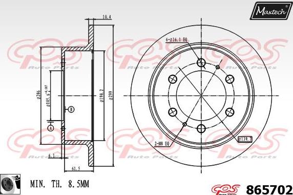 Maxtech 883209 - Bremžu diski autodraugiem.lv