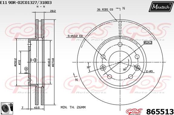 Maxtech 883207 - Bremžu diski autodraugiem.lv