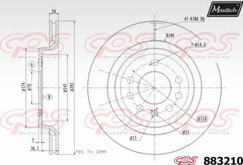 Maxtech 883210.0000 - Bremžu diski autodraugiem.lv