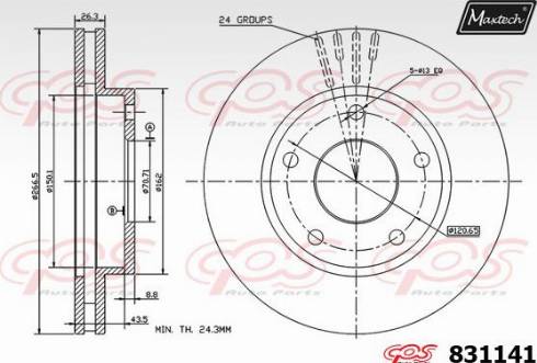 Maxtech 831141.0000 - Bremžu diski autodraugiem.lv