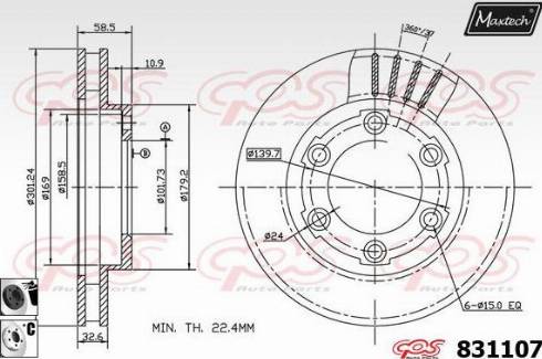 Maxtech 831107.6060 - Bremžu diski autodraugiem.lv