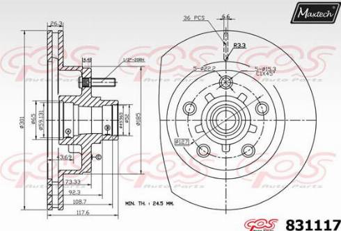 Maxtech 831117.0000 - Bremžu diski autodraugiem.lv