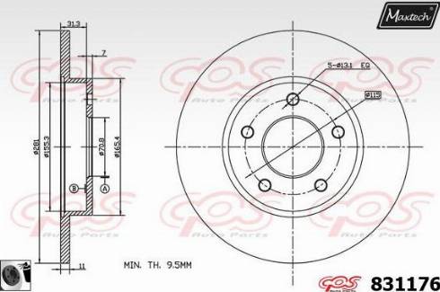 Maxtech 831176.0060 - Bremžu diski autodraugiem.lv