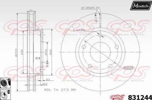 Maxtech 831244.6060 - Bremžu diski autodraugiem.lv